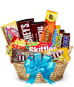 Candy Basket - Blue Bow