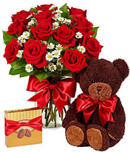 Luxury Roses Bear & Chocolate